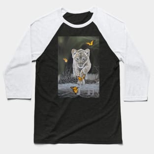 Baby leopard and butterflies Baseball T-Shirt